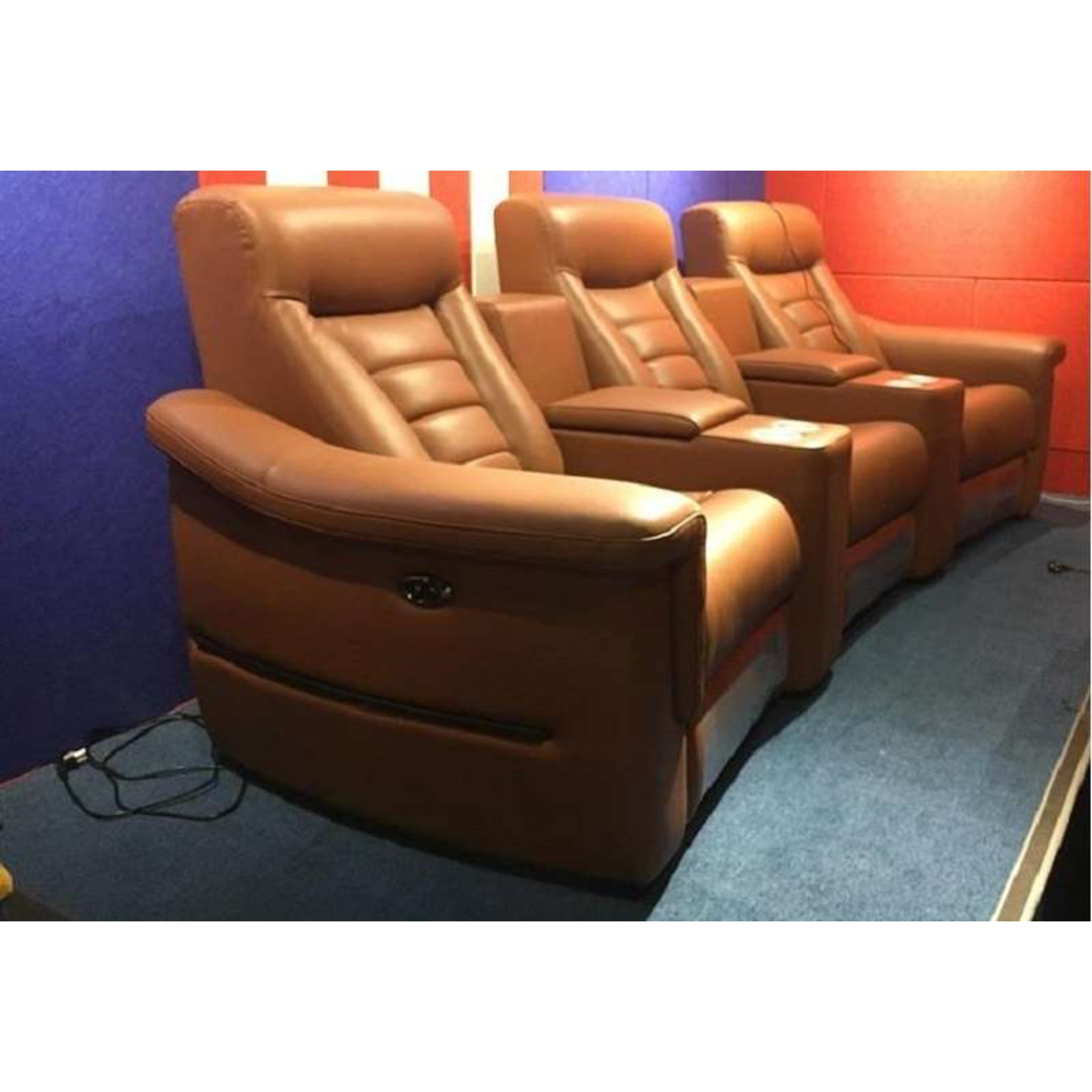 Linsen Seating LS‑876 Curved Home Theater Seating with Console
