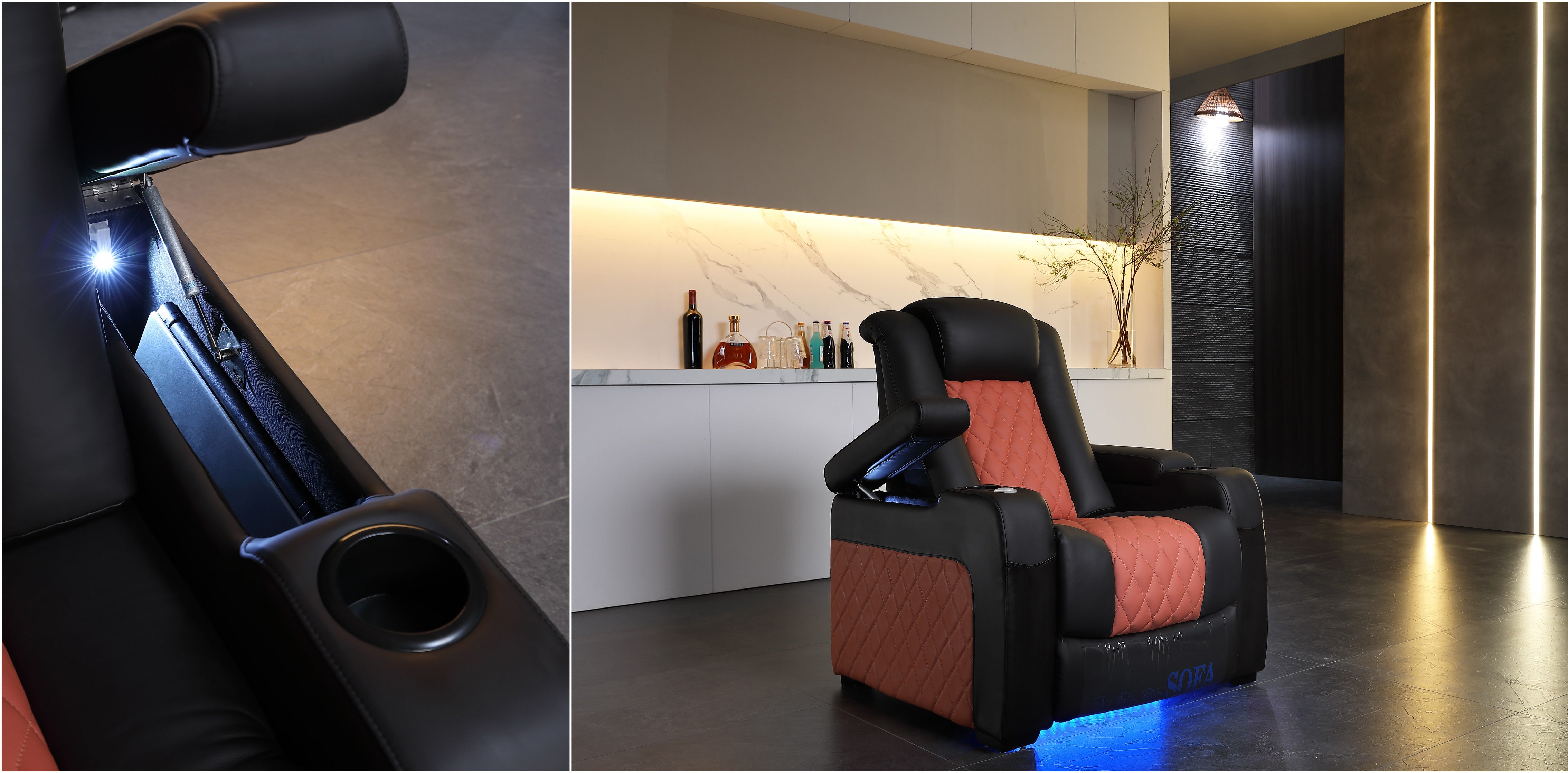 Linsen Seating LS-856 Theater Recliner with Power Headrest